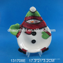 2016 new style Ceramic Christmas Snowman Plate